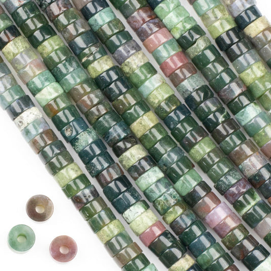 Fancy Jasper Large-Hole Heishi 4x8mm