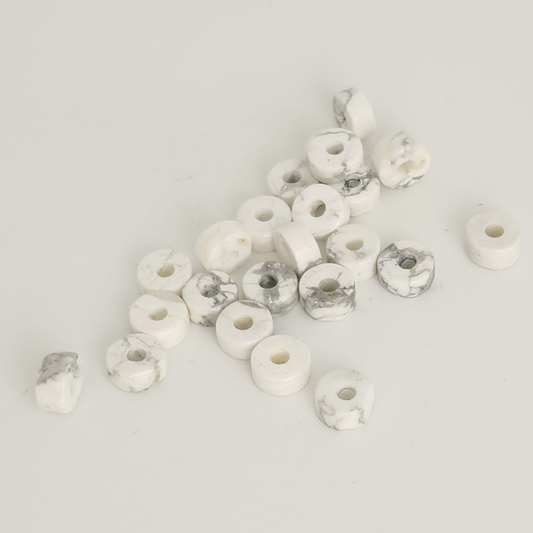 Howlite Large-Hole Heishi 4x8mm