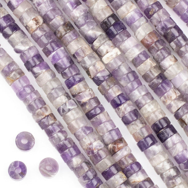 Amethyst Large-Hole Heishi 4x8mm
