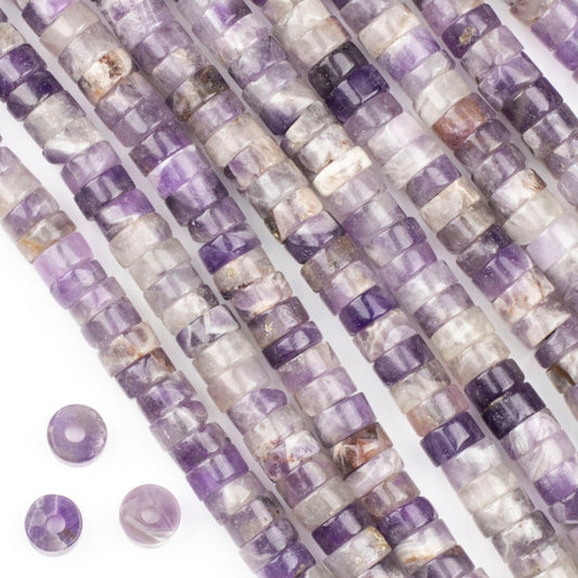 Amethyst Large-Hole Heishi 4x8mm
