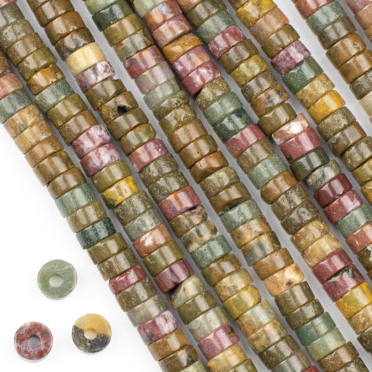 Ocean Jasper Large-Hole Heishi 4x8mm