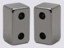 2 Hole Hematite Color Magnetic Clasp 6x12mm