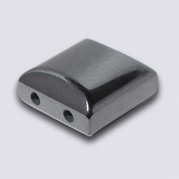 2 Hole Hematite Magnetic Spacer 10mm