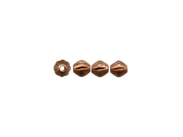 Copper Fluted Hogan Bead 3mm