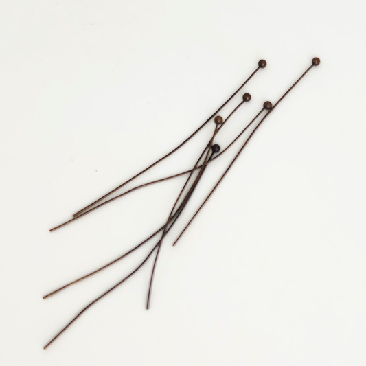Antique Copper Ball Head Pin 24g 2"