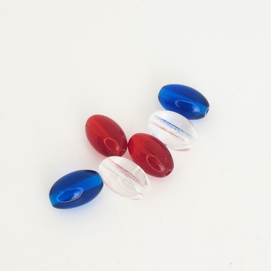 Red, White, & Boom Ovals 11x7mm