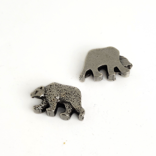 Large Silver Bear Flat Slider