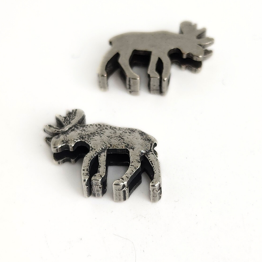 Large Silver Moose Flat Slider