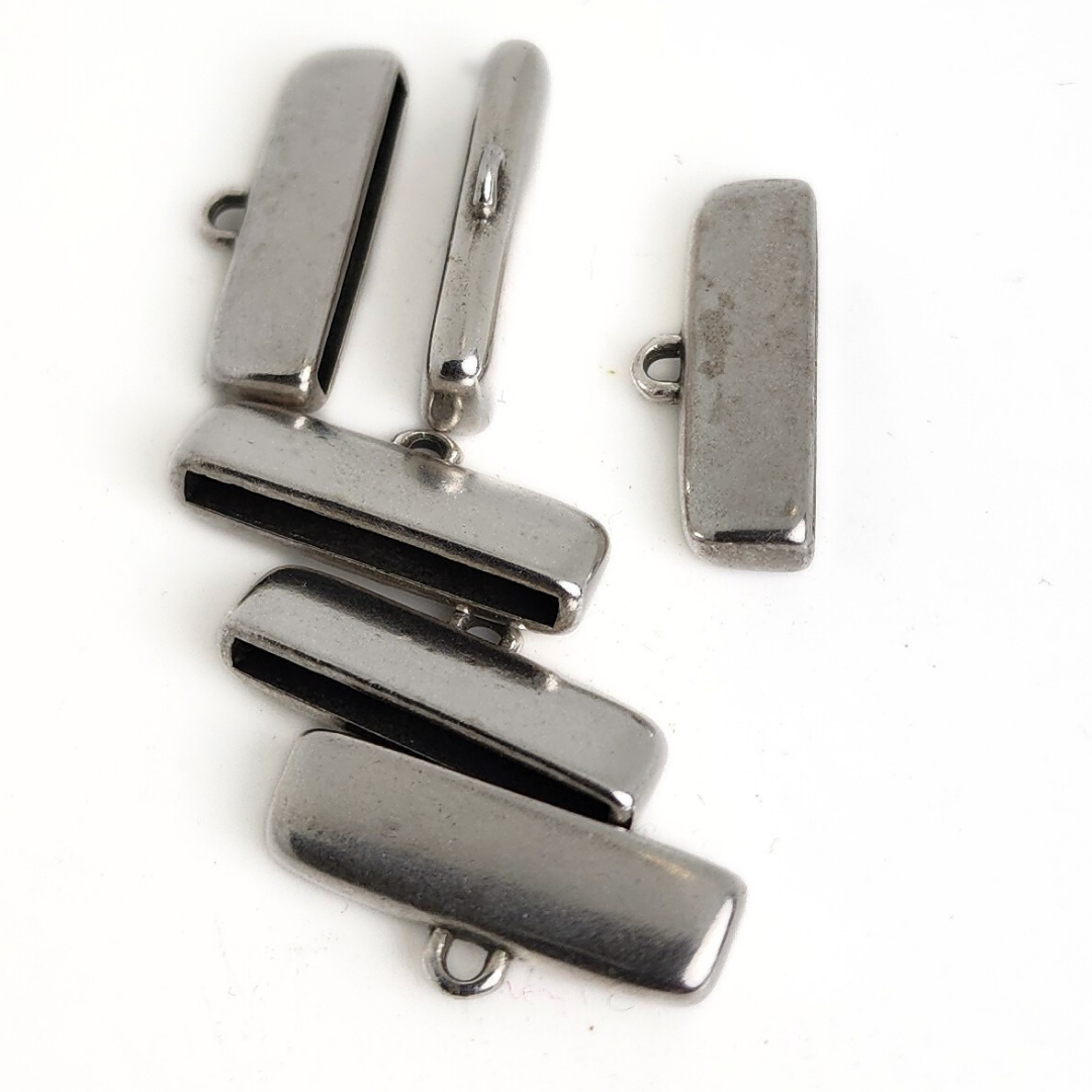 Large Silver Flat Round Loop End