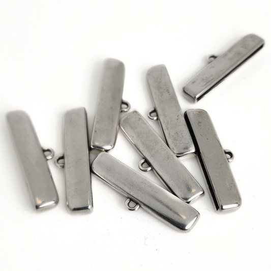 X Large Silver Flat Round Loop End