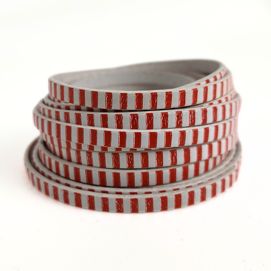 Red & White Striped Flat 5mm