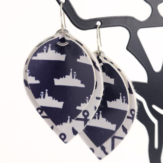 Midnight Voyage Leather Earrings