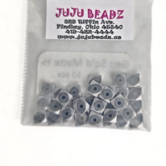 Geo Sq'd Matte Hematite 6mm