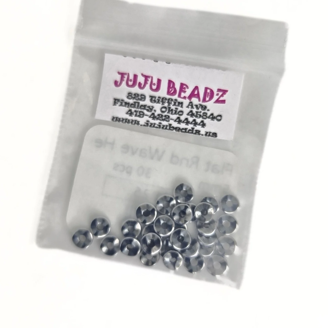 Flat Round Wave Hematite 5mm