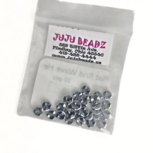 Flat Round Wave Hematite 5mm