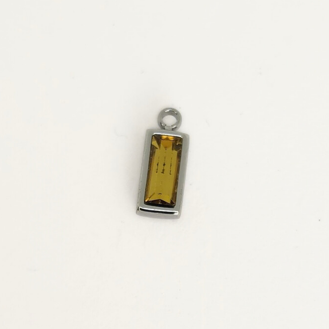 Crystal Birthstone Charm 4x10mm