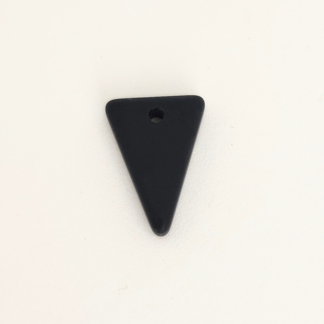 Matte Sea Glass Triangle Pendant 13x18mm