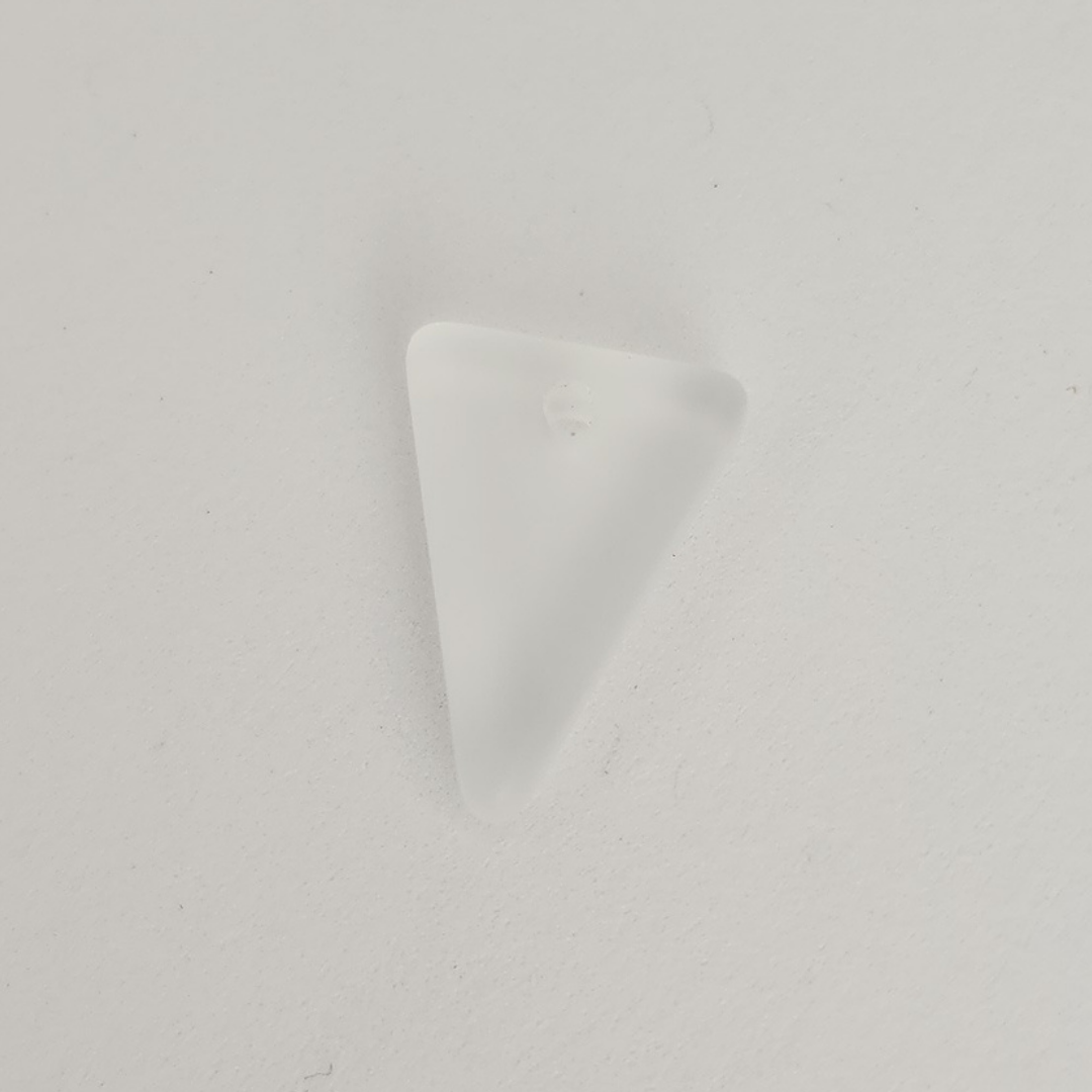 Matte Sea Glass Triangle Pendant 13x18mm
