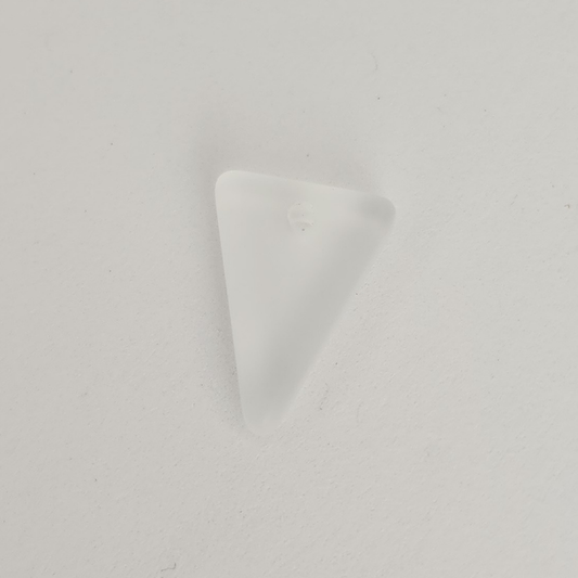 Matte Sea Glass Triangle Pendant 13x18mm