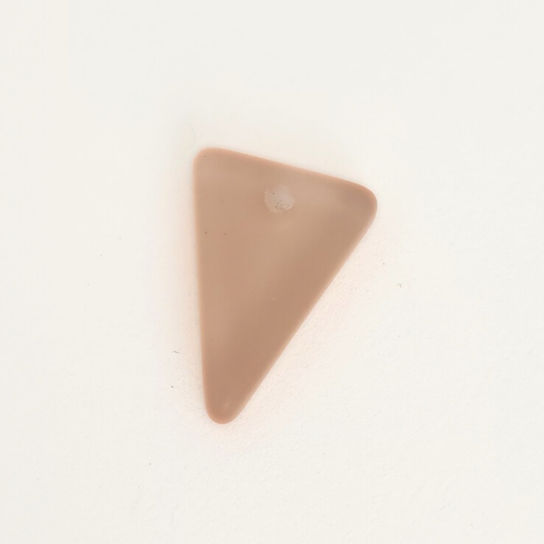 Matte Sea Glass Triangle Pendant 13x18mm