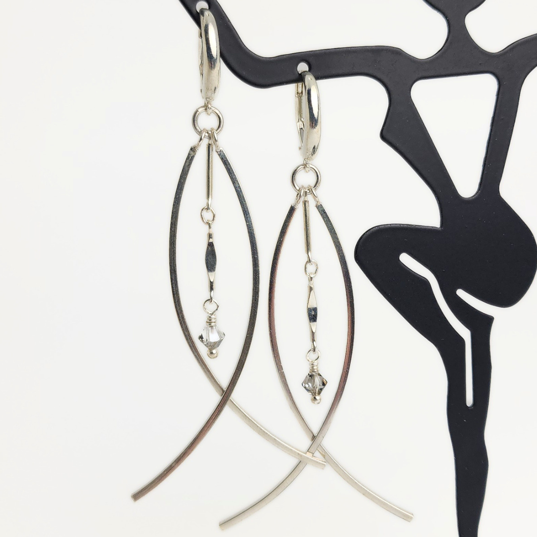 Silver Current Earrings