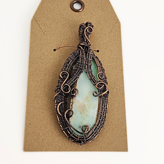 Lemon Chrysoprase/Copper Pendant