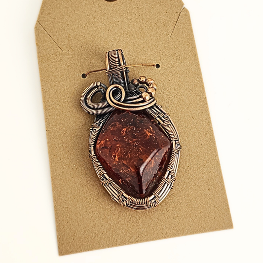 Amber/Copper Pendant