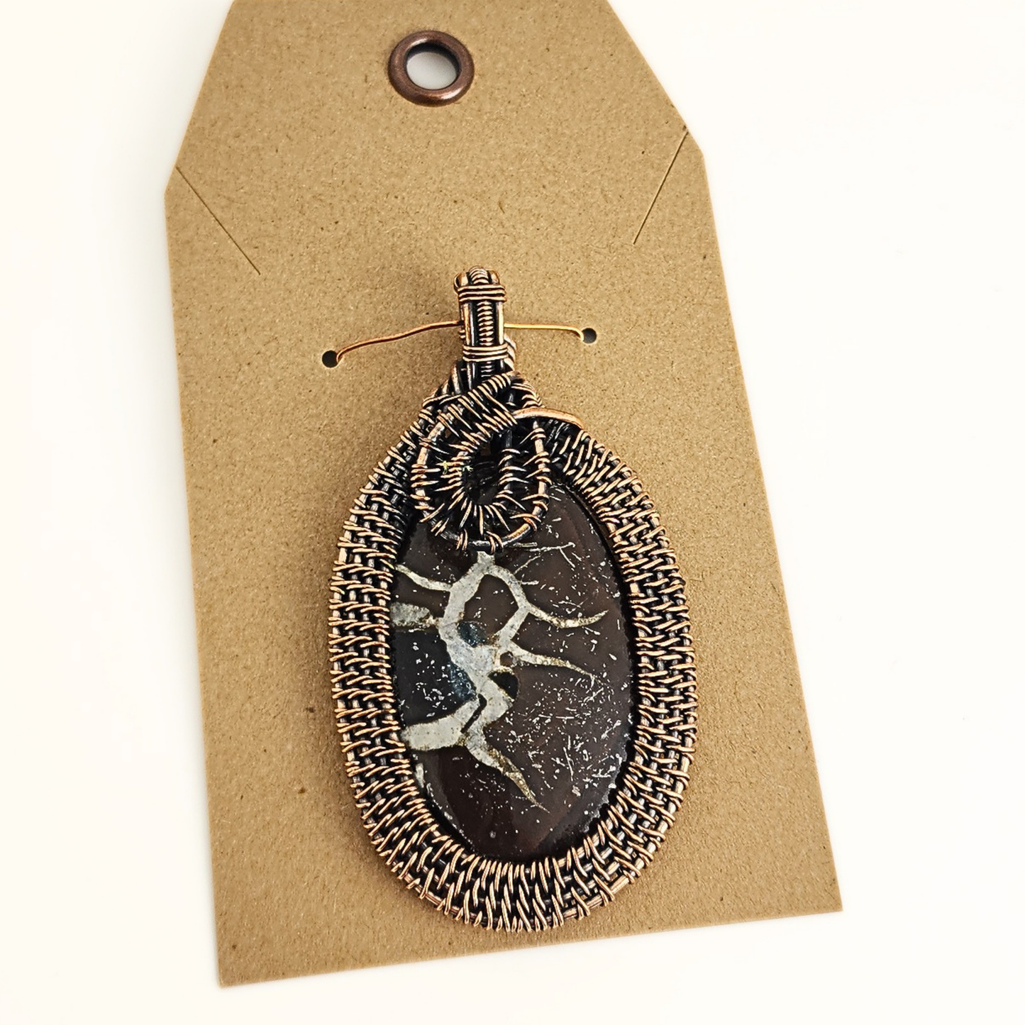 Mud Crack Fossil/Copper Pendant