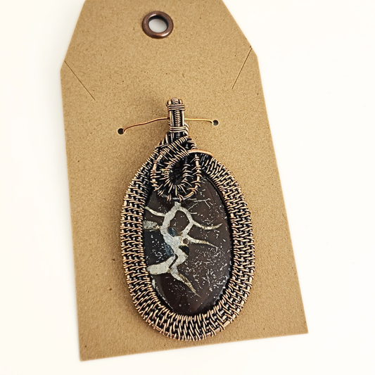 Mud Crack Fossil/Copper Pendant