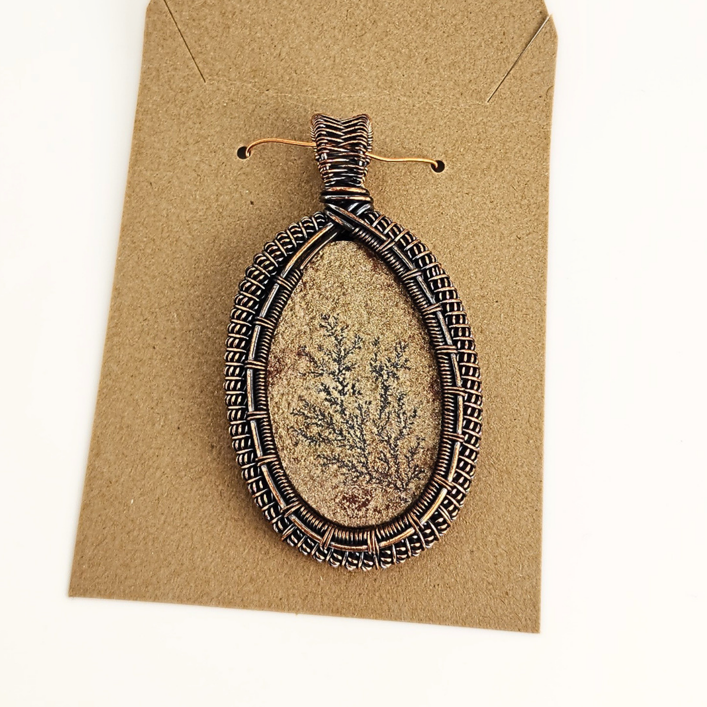 Psilomelane Dendrite/Copper Pendant
