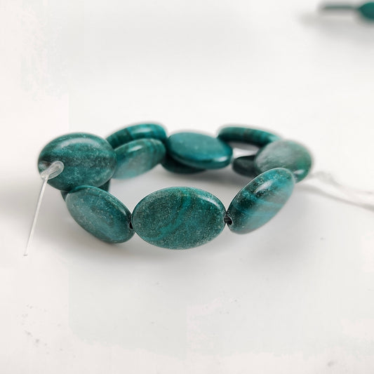 Malachite Puff Oval 12x16mm