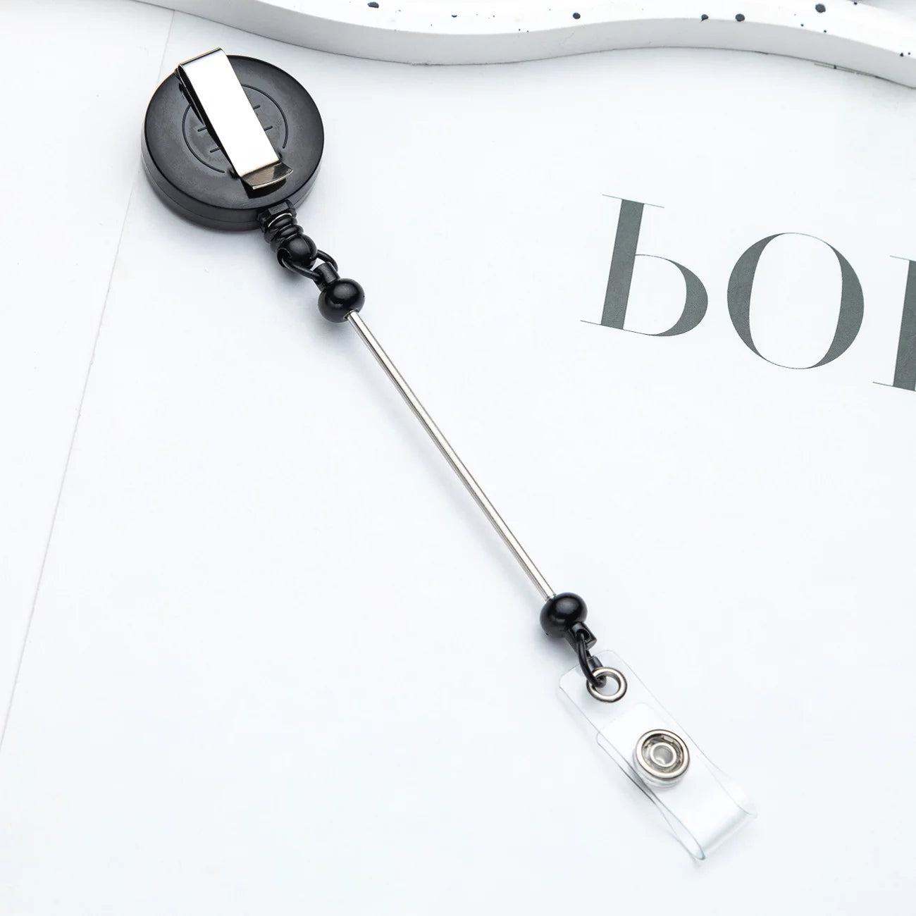 Beadable Retractable ID Keychain