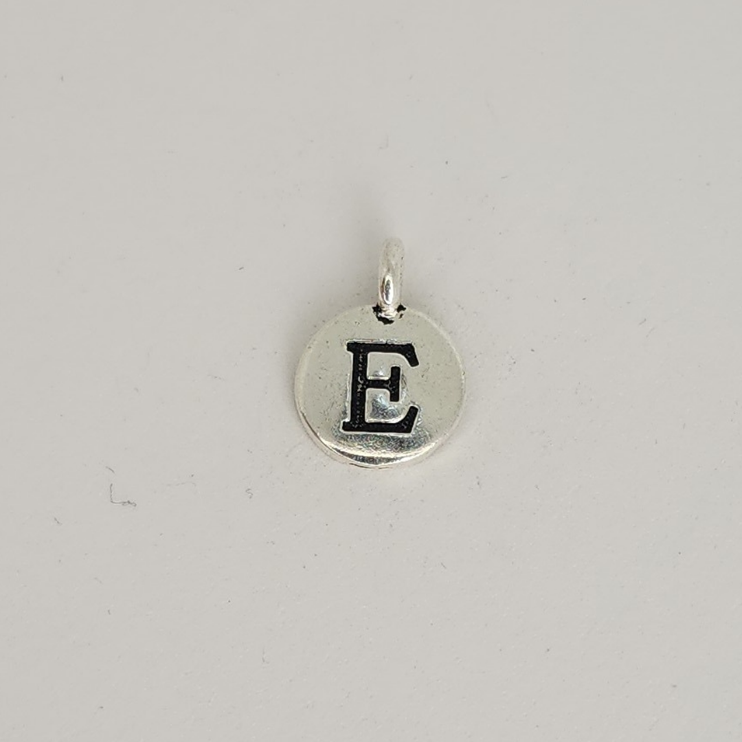 Antique Silver Letter Charm 11mm