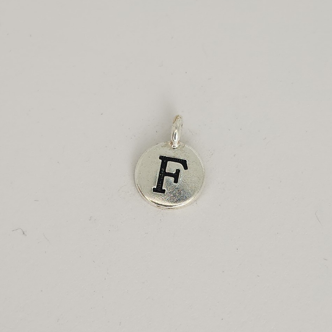 Antique Silver Letter Charm 11mm