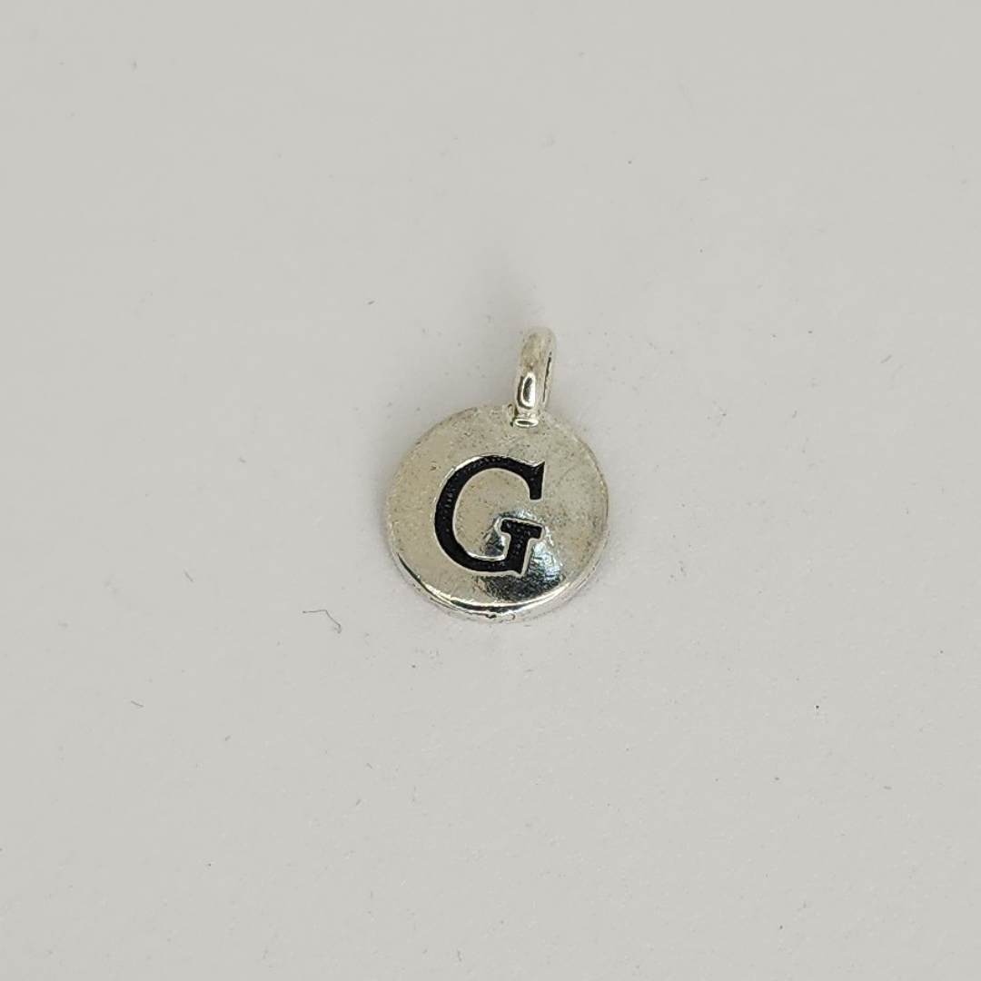 Antique Silver Letter Charm 11mm