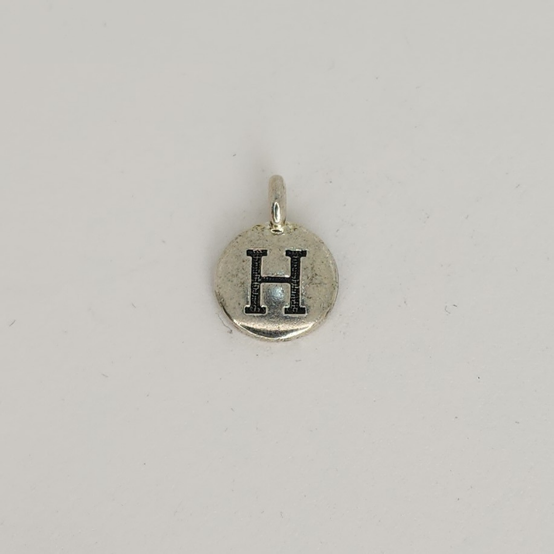 Antique Silver Letter Charm 11mm