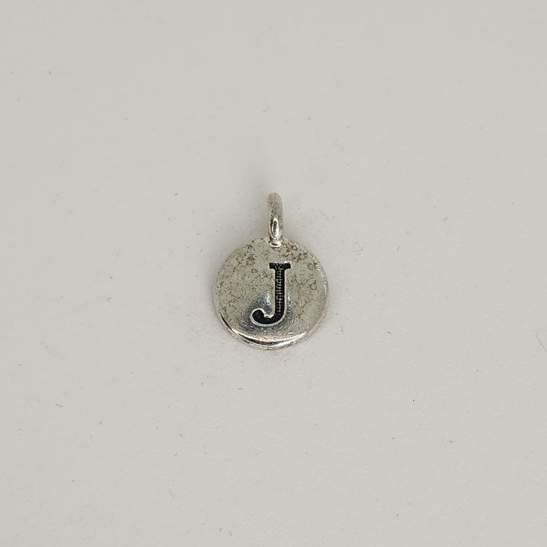Antique Silver Letter Charm 11mm