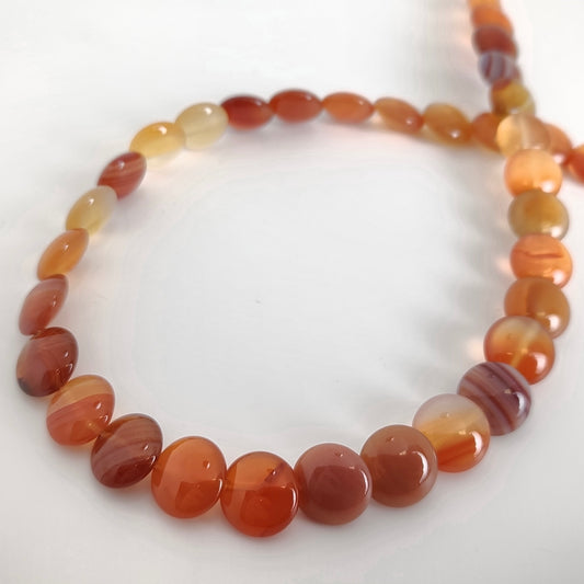 Natural Carnelian Lentil 12mm