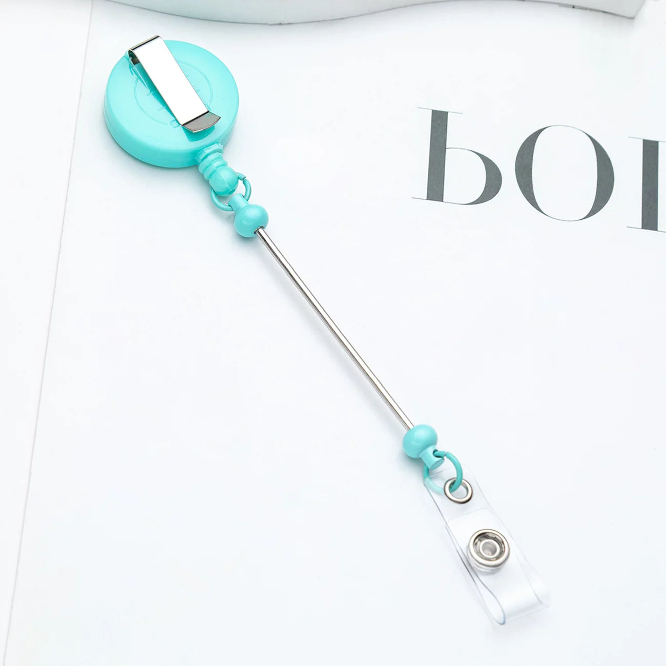 Beadable Retractable ID Keychain