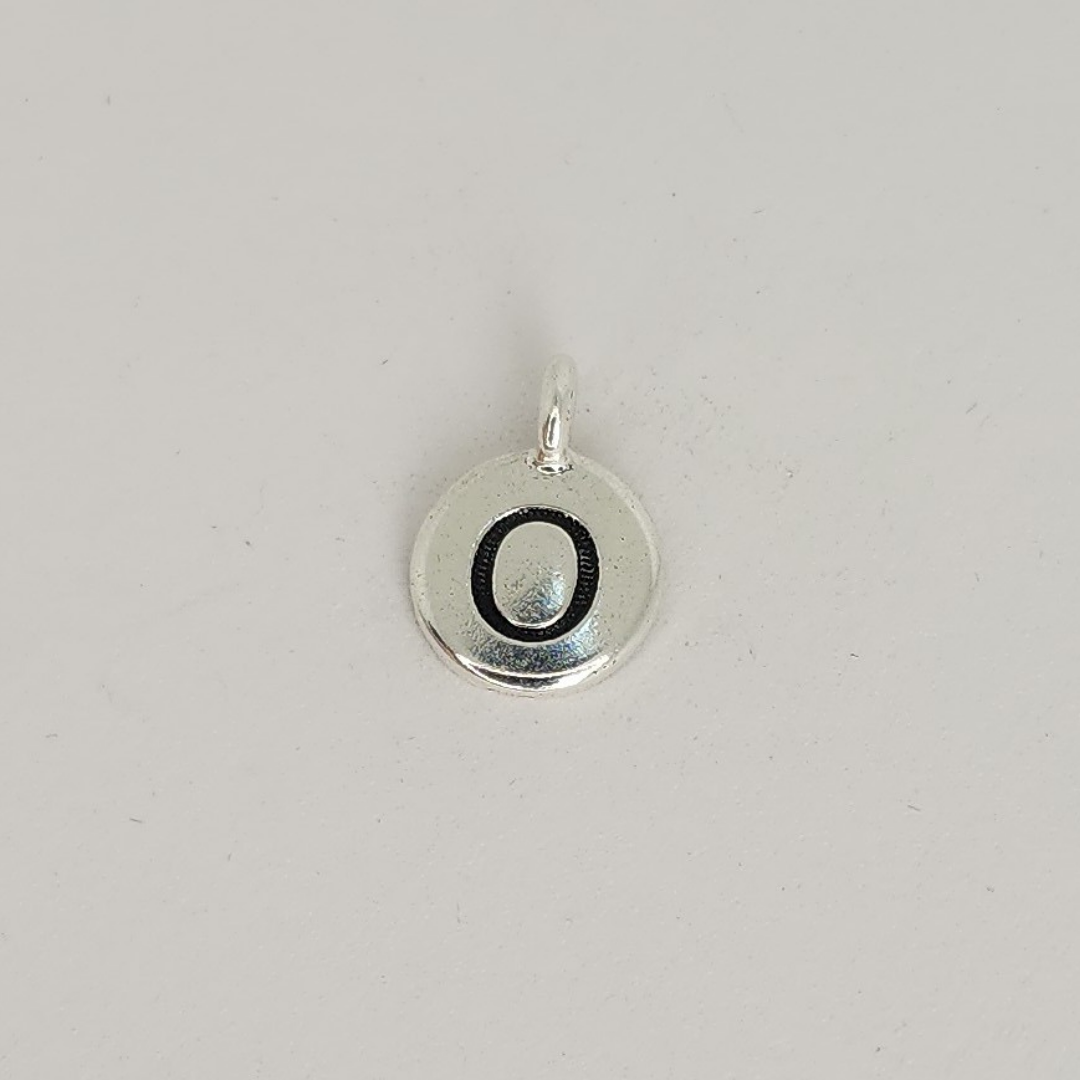 Antique Silver Letter Charm 11mm