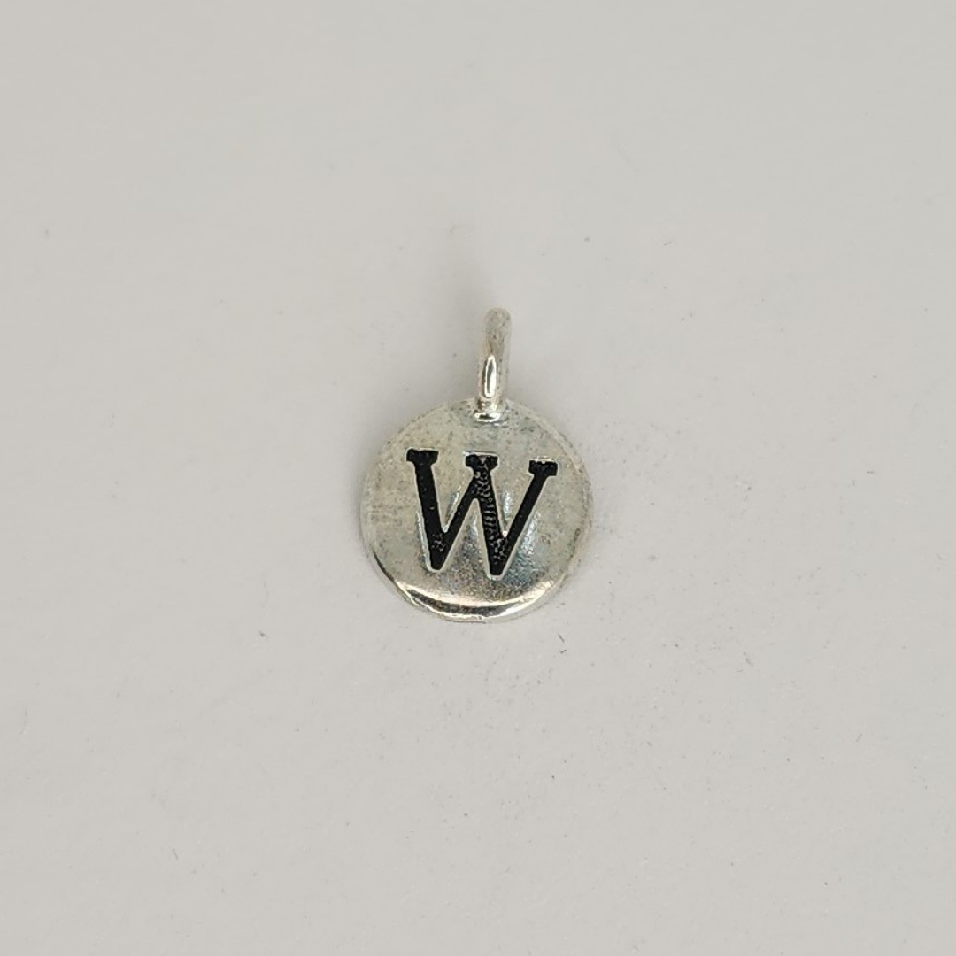 Antique Silver Letter Charm 11mm