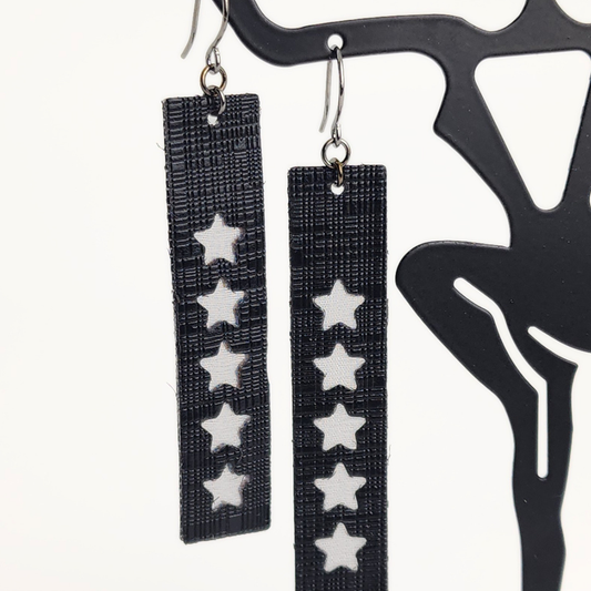 Midnight Spark Leather Earrings