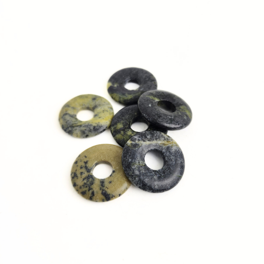 Yellow Turquoise Donut 25mm