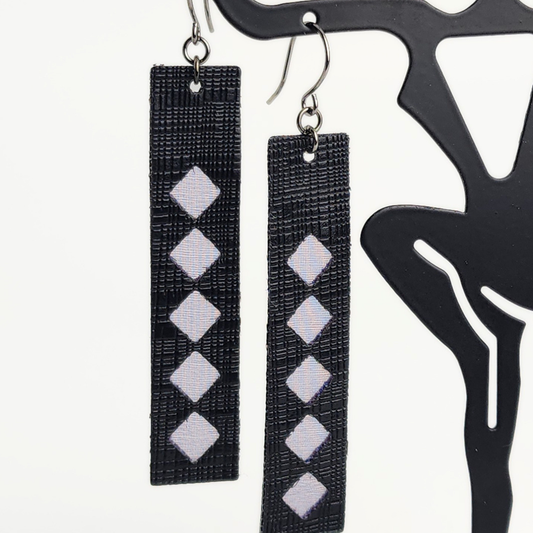 Graphite Glam Leather Earrings