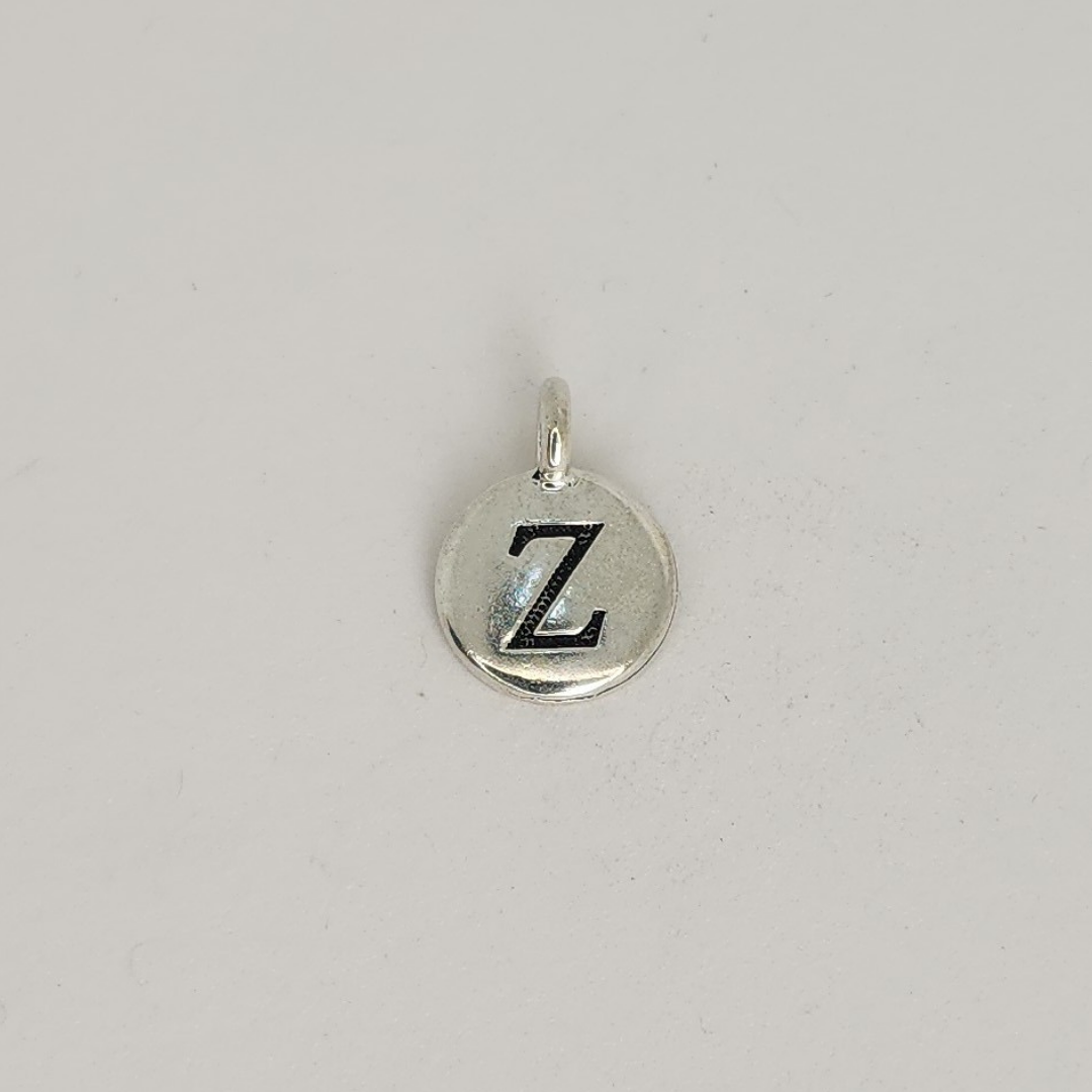 Antique Silver Letter Charm 11mm
