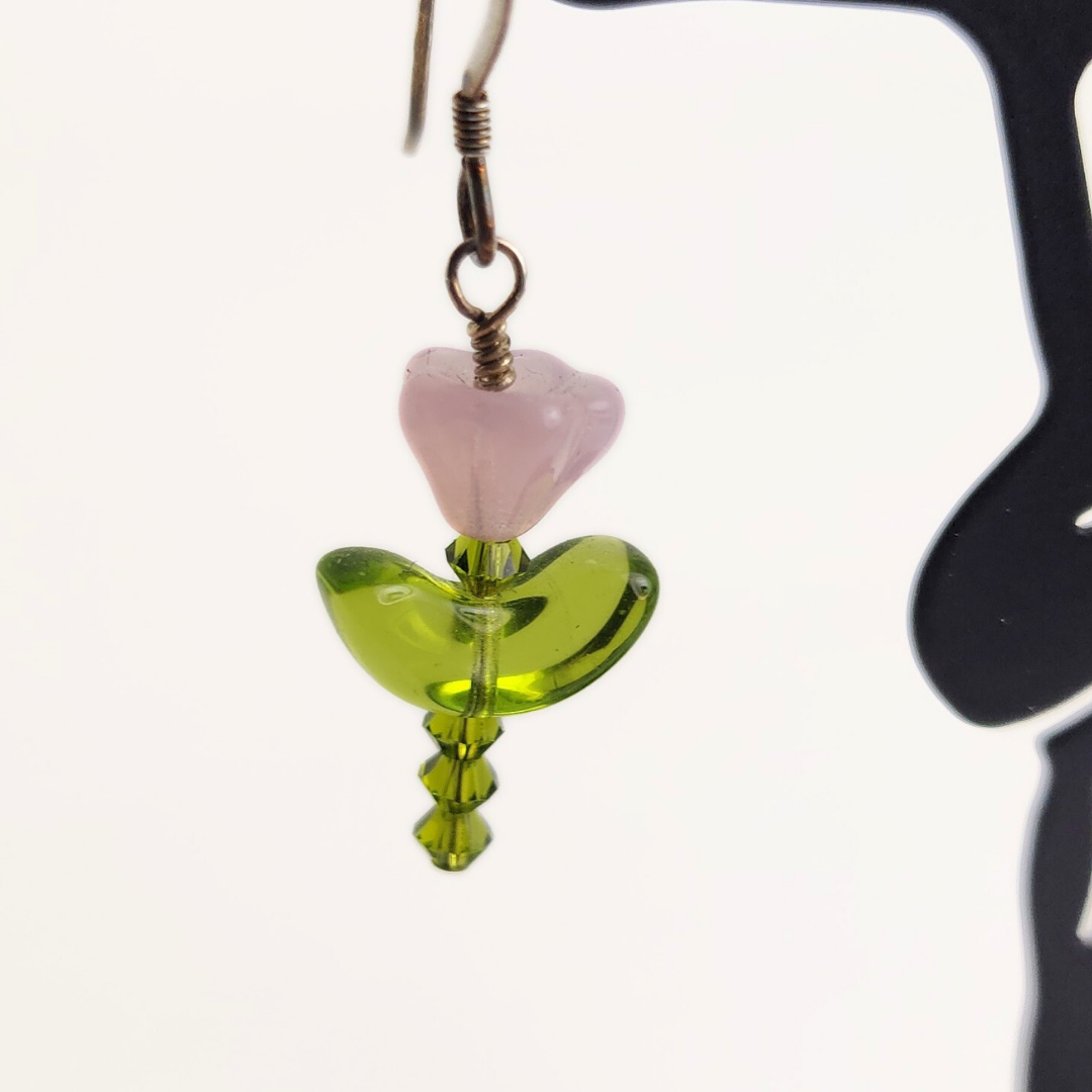 Pink/Opal Bell Flower Earring Kit