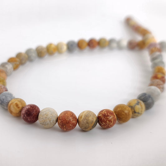 Matte Sky Eye Jasper Round 8mm