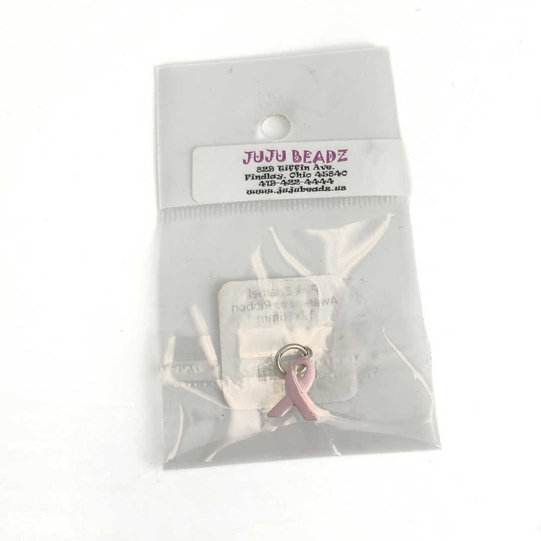 Pink Enamel Awareness Ribbon 12x16mm