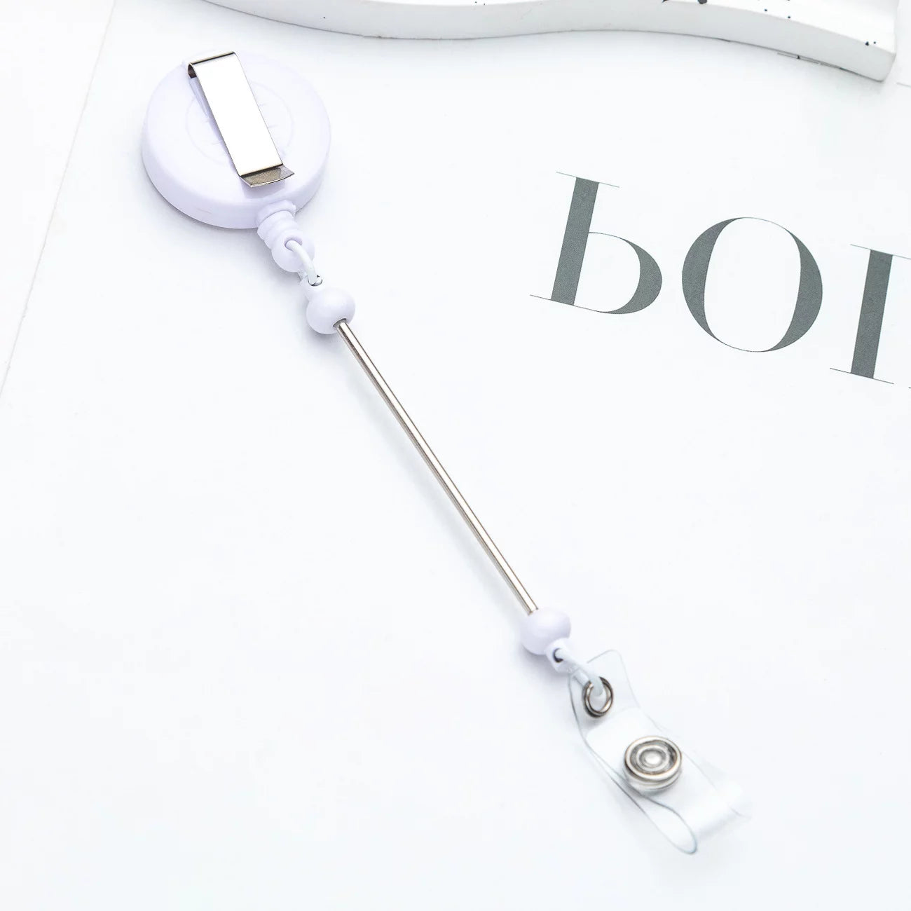 Beadable Retractable ID Keychain