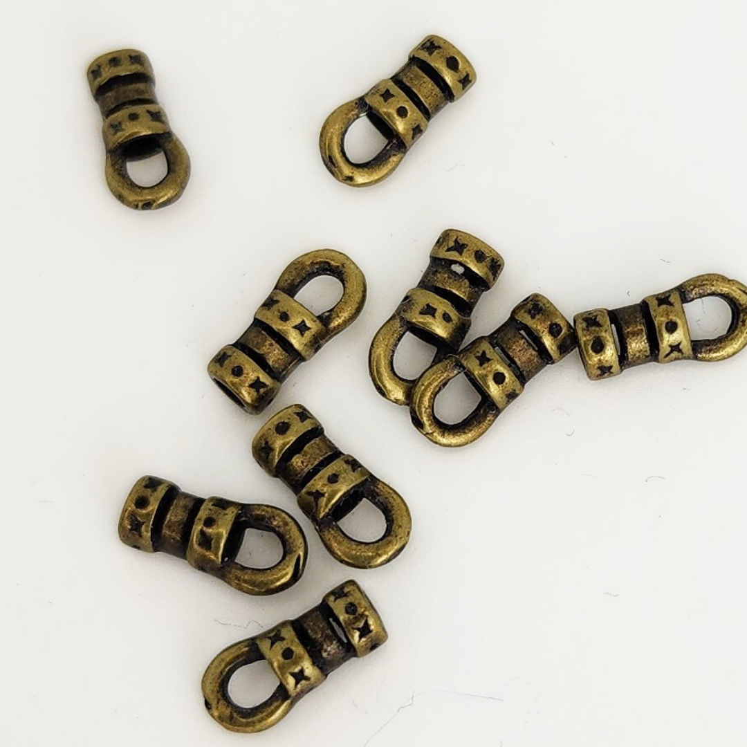 Antique Brass End Cap Crimp 2mm